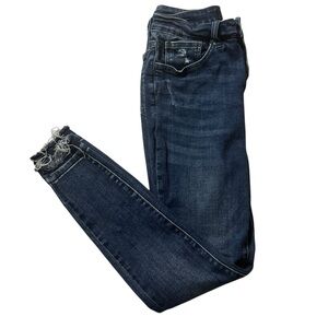 Judy Blue‎ Dark Blue Distressed Ankle Jeans